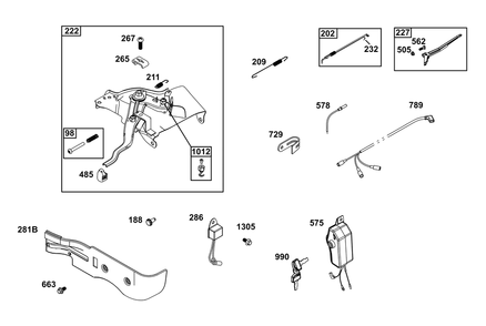 Part Location Diagram of 596032 Briggs and Stratton Wire Assembly